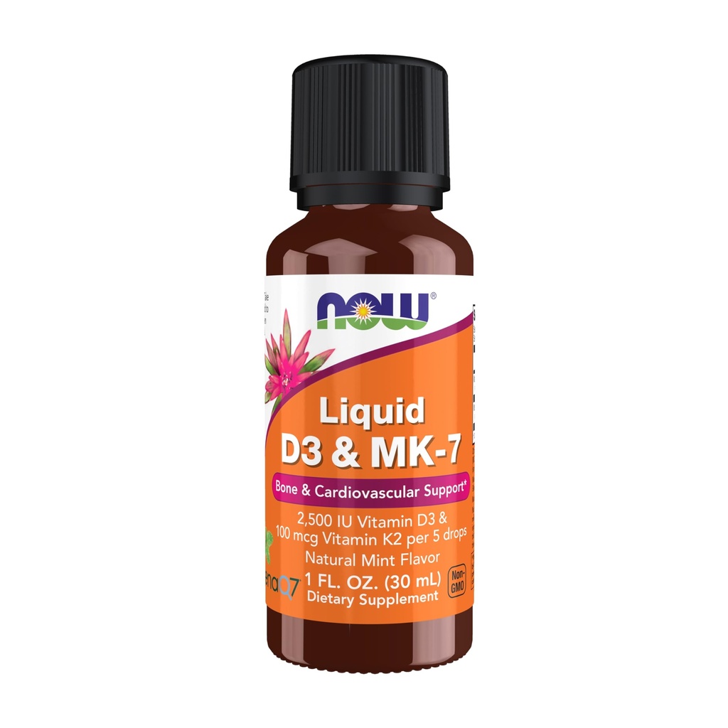 JETZT Nahrungsergänzungsmittel, flüssige D-3 & MK-7 mit 2.500 IU Vitamin D-3 & 100 mcg Vitamin K-2 pro 5 Tropfen, 1-Ounce