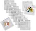 Reißverschluss Pillenbeutel - 12 Stück, Slide Lock klare Plastik Mini Taschen, BPA-frei für Pillen Vitamine, Ergänzungen, Medikamente, Schmuck, Handwerk, kleine Objekte - Selbstversiegelung, Wiederverwendbar, Reisen-freundlich