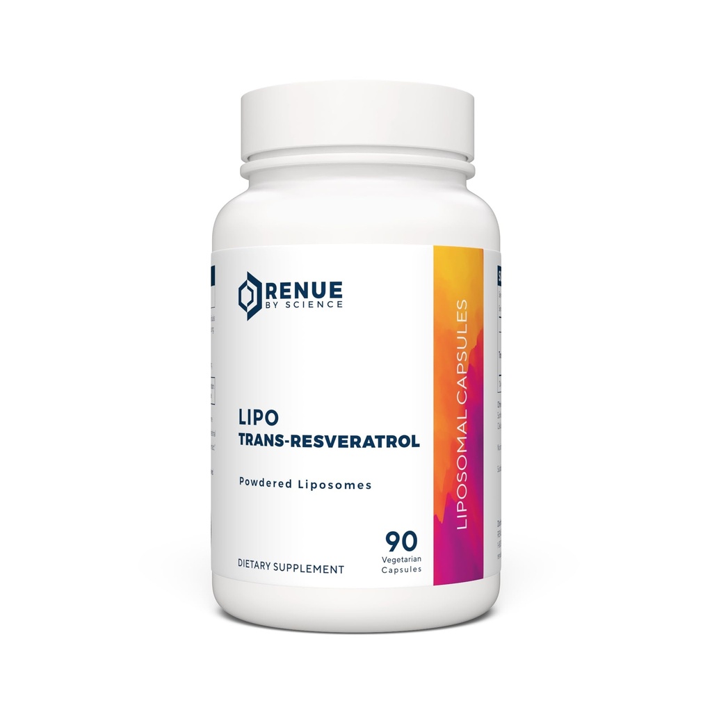 Renue by Science Resveratrol , supplément de resvératrol liposomique de haute résistance , 90 capsules de resveratrol trans - 125mg de réservatrol par service , non-OGM , fabriqué aux États-Unis Tiers-partie testé