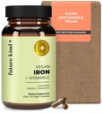 Zukunft Kind Vegan Eisen Nahrung für Männer und Frauen mit Vitamin C für Energie, Fokus und Immunität Unterstützung - 30-Tage Versorgung, eine Kapsel am Tag (30ct in Glasflasche)