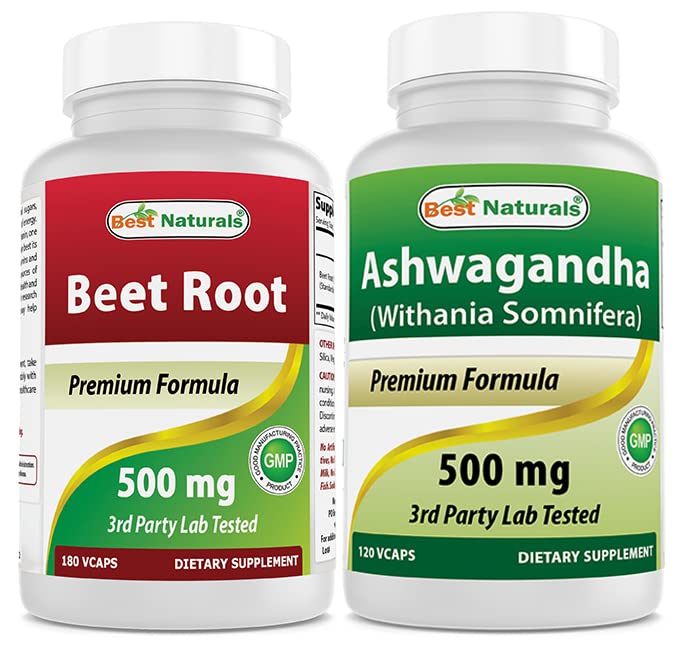 Poudre de racine de betterave 500 Mg & Ashwagandha Extrait 500 Mg