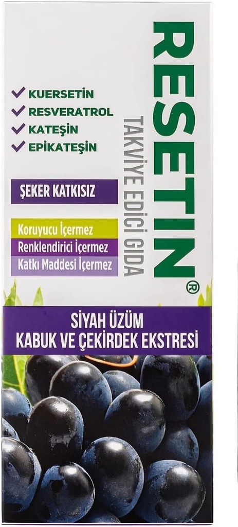 DEMMEX RESETIN Schwarze Trauben Haut und Saatgut Flüssigextrakt, Trauben-Polyphenol-Konzentrat, 47 mg/ml Gesamt-Polyphenole - 682X Mehr als Rotwein, Resveratrol, Quercetin, Catechins, 250ml - 8.45 Fl Oz (1)
