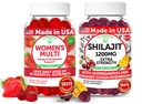 Lunakai USA Made Womens Multivitamin & Shilajit Gummies Bundle – Energy, Immune & Vitality Support – naturellement aromatisé – 60 Gummies non OGM