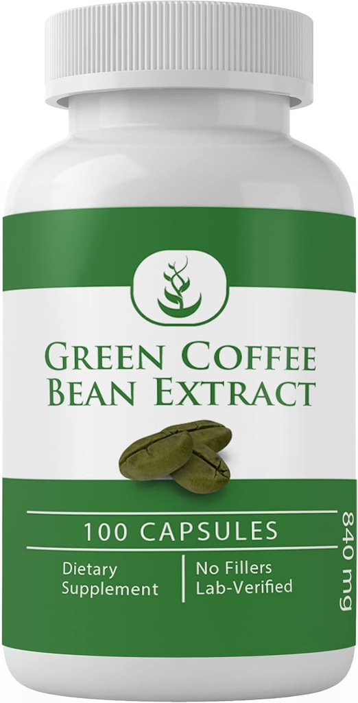 PURE ORIGINAL INGRÉDIENTS Extrait de fève de café vert, (100 capsules) Toujours pur, sans additifs ou remplisseurs, laboratoire vérifié