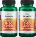 Swanson B-50 Complex - Vitamin-Ergänzung Energie- und Stoffwechselunterstützung - Kann Herzgesundheit und Gedächtnis unterstützen - (100 Kapseln) (2 Packung)
