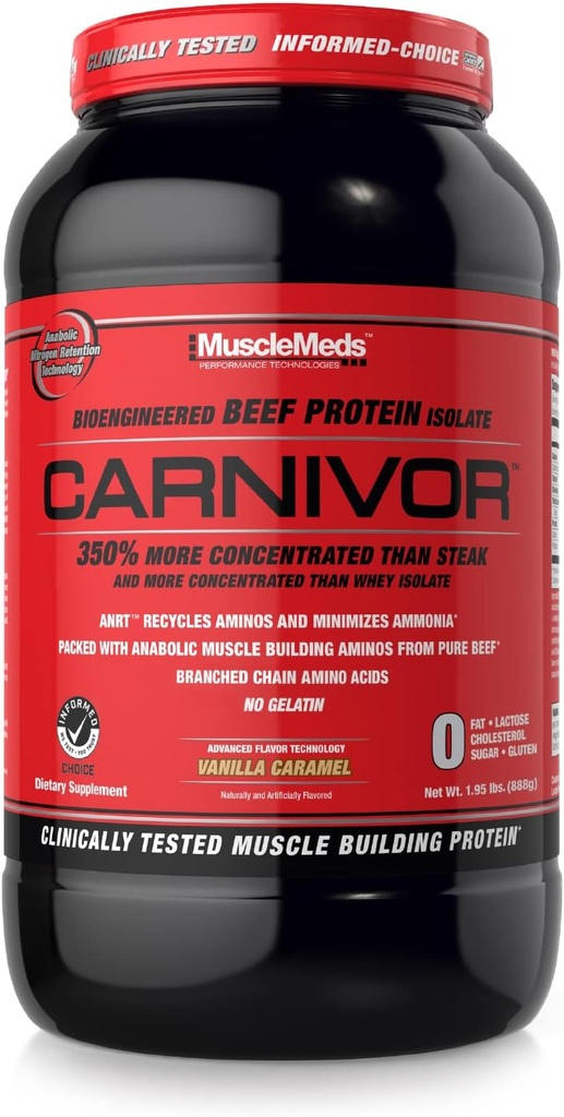 MuscleMeds Carnivor, Hellbraun, Vanille Caramel, 1.95 Pfund (Pack von 1)