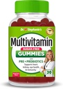 Dr. Stephanie's Multivitamin Gummies - Sugar-Free with Prebiotics & Probiotics - Daily Support for Eyes, Kidneys, Liver, Heart, & Digestive Health - Mixed Berry Flavor