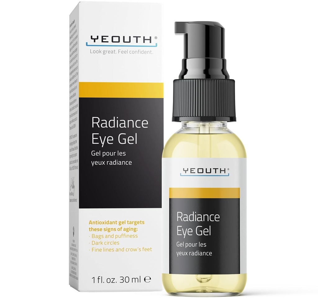 YEOUTH Gel sous les yeux avec l'acide hyaluronique, soins de la peau cible l'apparence de puffines, des cercles sombres et des sacs sous les yeux, revitalisant soin hydratant 1oz