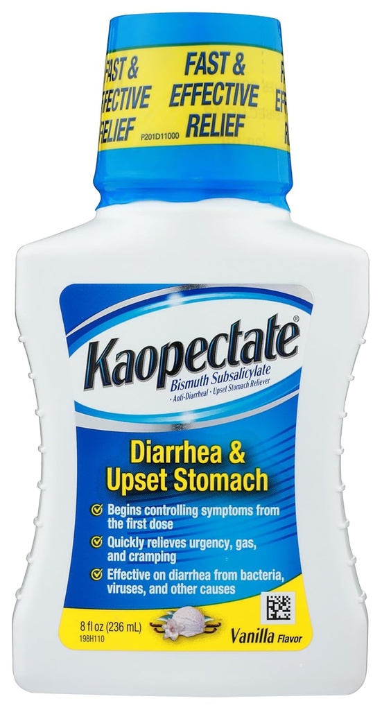 Kaopectate Multi-Symptômes Relief pour Diarrhée Embout Stomach à Vanille, 8 Fl Oz