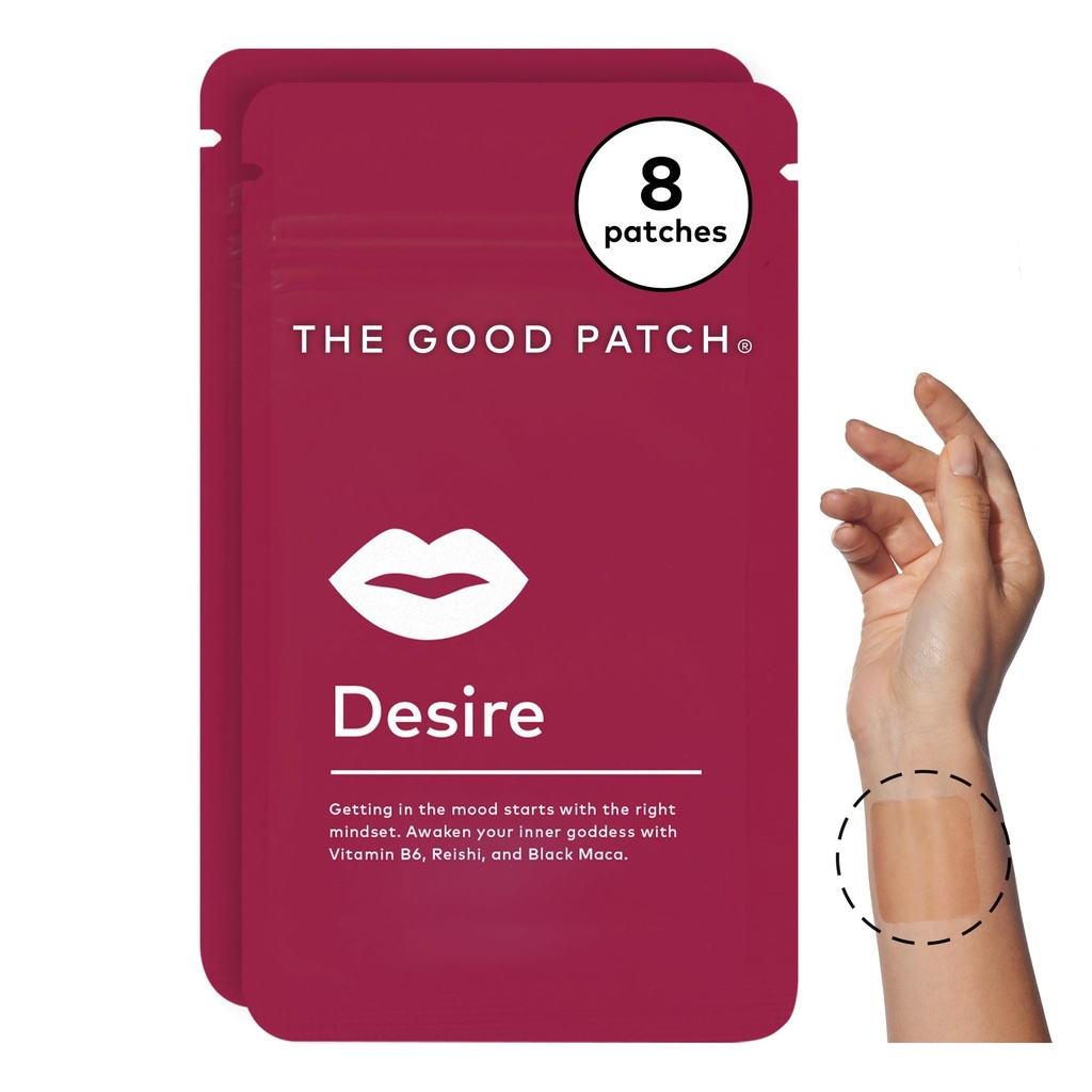 The Good Patch Desire Sexual Wellness Patches, Holen Sie sich in der Stimmung, Natürlich mit Vitamin B6, Reishi, Black Maca, Plant Powered Wearable Wellness, Botanical und Vitamin (8 Total Patches)