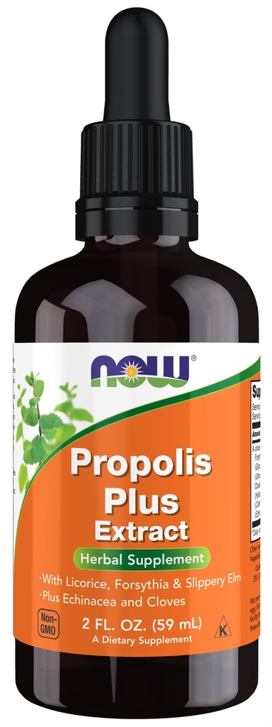 JETZT Nahrungsergänzungsmittel, Propolis Plus Extrakt Flüssigkeit mit Tropf, Kräuterergänzung, 2-Ounce