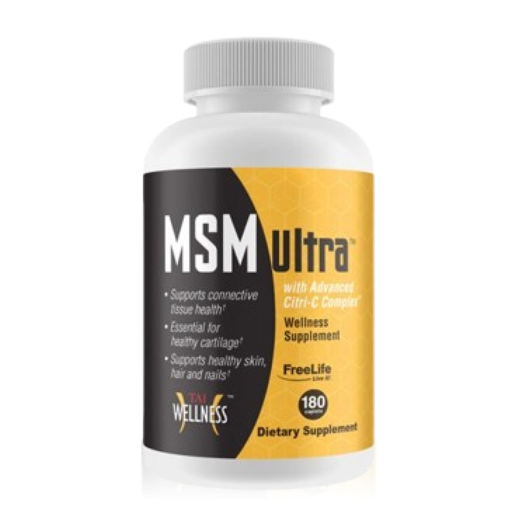 Youngevity Freelife MSM Ultra | 3,000 mg MSM + Proprieary Citri-C Complex Blend + Vitamin C | Ultimate Methylsulfonylmethan Supplement | Knochen und Gelenkunterstützung | 180 Count