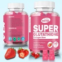 Super glutathione Collagen Glow Gummis,Glutathione Hautpflege - Hautaufhellung - Gummies Collagen - Anti-Aging L-Glutathione - Marine Collagen & Vitamine