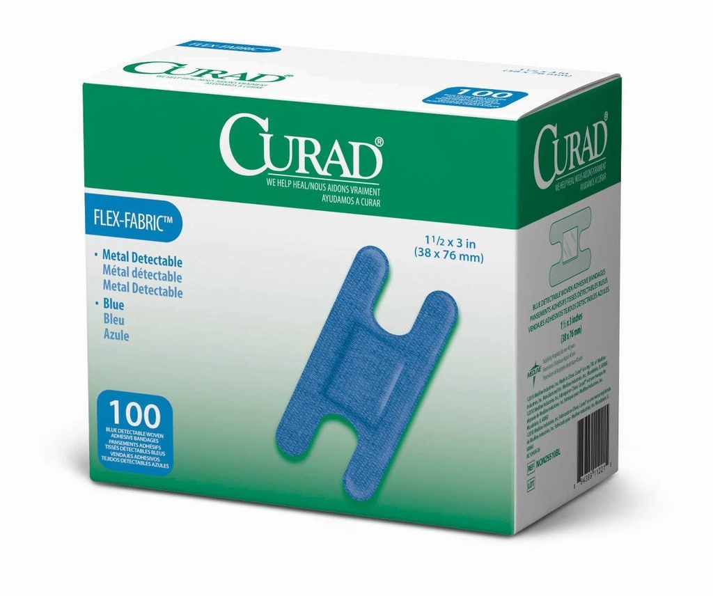 Curad Knuckle, Bande détectable bleu tissé, 100-coup