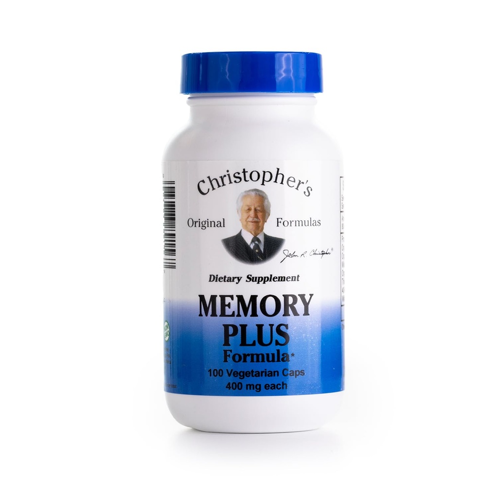 Christopher's Original Formulas Memory Plus Herbal Blend - Brain Supplements for Memory & Focus - Supports Cognitive Function, Energy, & Alertness