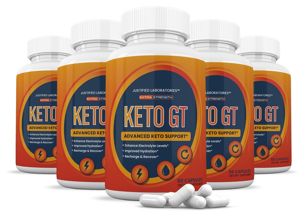 (5 Pack) Keto GT Keto Pillen 1275MG Neu & Verbesserte Formel Enthält Apfelessig Extra Virgin Olivenöl Pulver Grüner Tee Blatt 300 Kapseln