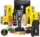 The Beard Club Herren Grooming Kit mit professionellem Akku elektrische wiederaufladbare Haar-und Bart-Trimmer, gerade Edge-Razor, Shampoo, Balm, Brush & Comb Geschenkset