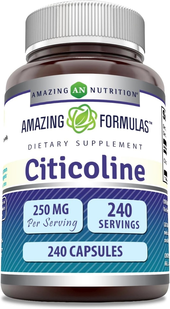 Erstaunliche Formeln Citicoline 250 Mg | Kapseln Ergänzung | Non-GMO | Gluten Free | Made in USA (240 Count)