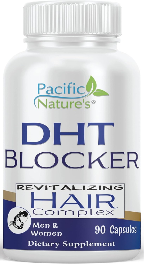 PACIFIC NATURE's DHT Blocker Revitalizing Hair Growth Supplement (90 Kapseln) Unterstützt gesundes Haarwachstum in beiden Männern und Frauen - Non-GMO, Glutenfrei