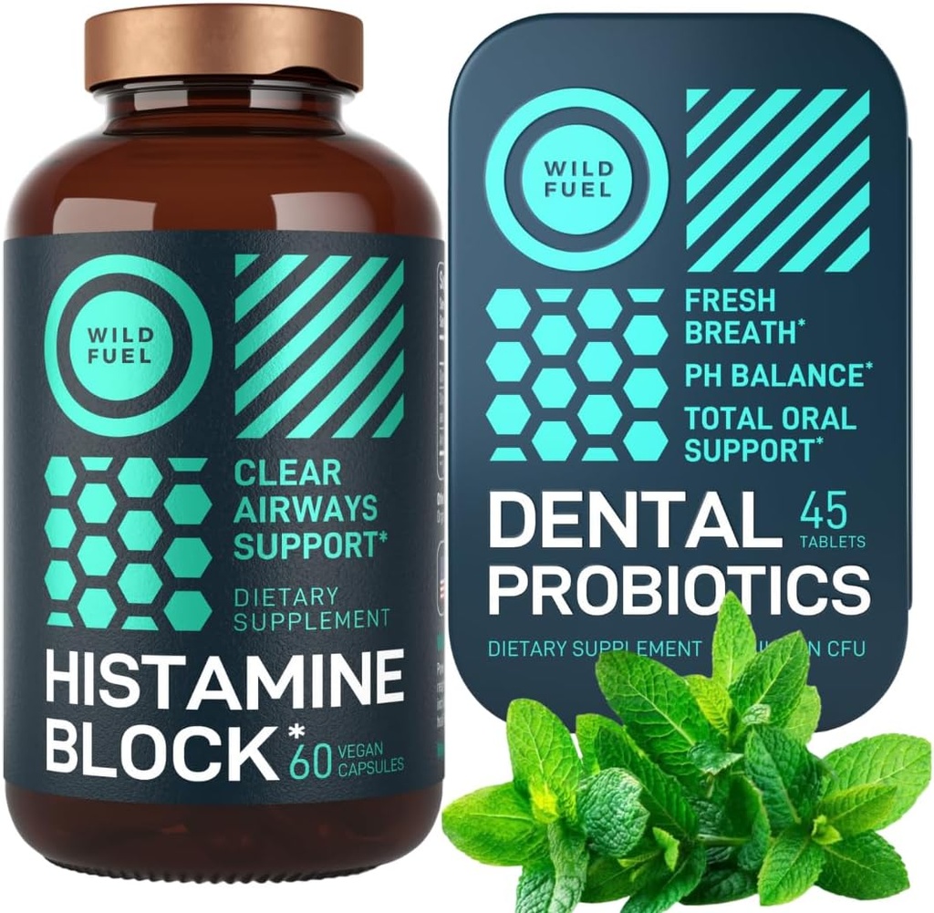 WILD FUEL Dental Probiotics Mint und Histamin Blocker Allergy Relief und Oral Health Bundle