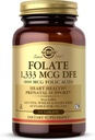 Solgar Folate 1,333 mcg DFE (acide folique 800 mcg) - 250 comprimés - Soutien prénatal - Non-OGM, végétalien, sans gluten, sans lait, sans casher - 250 portions
