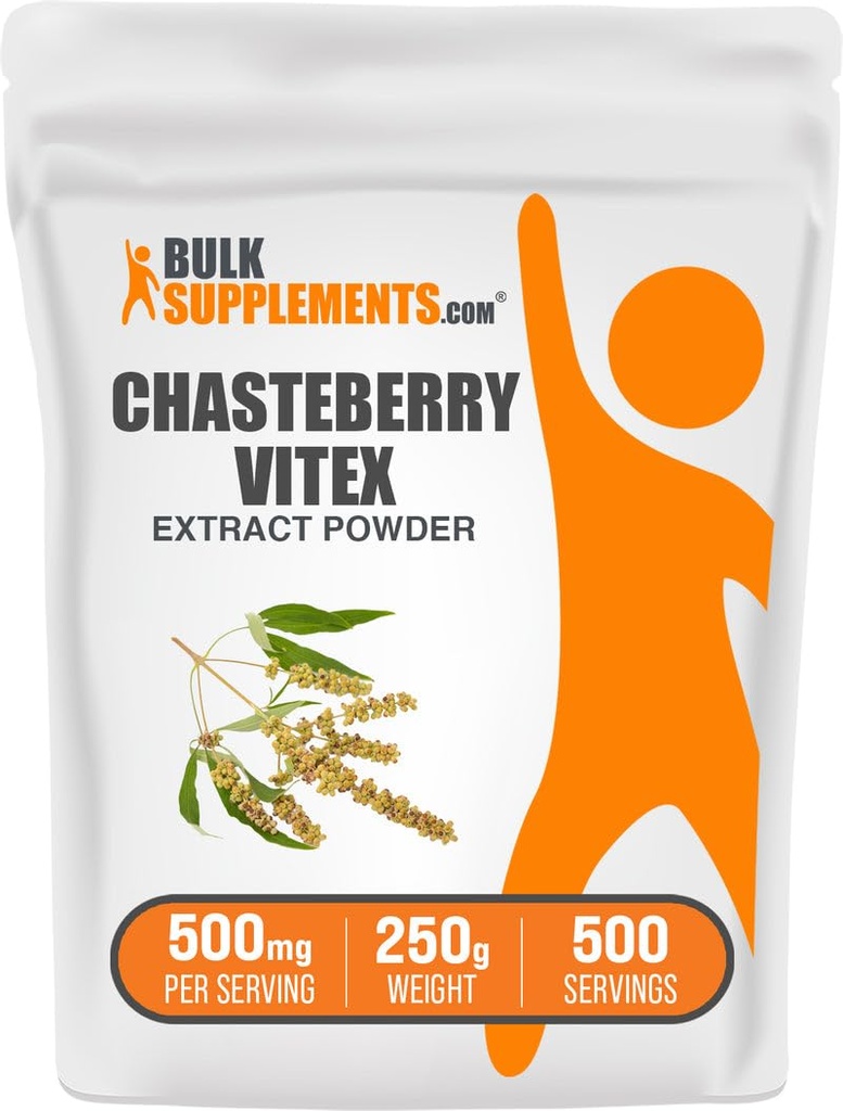 BulkSupplements.com Chasteberry Extract Powder - Chasteberry aus Vitex Berry, Kräuterergänzung - Vegan & Gluten Free, 500mg pro Servierung, 1kg (2.2 lbs) (Pack mit 5)