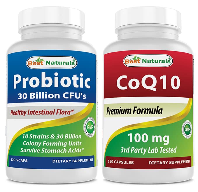 Meilleur probiotique naturel 10 souches et 30 milliards CFU et COQ10 100 mg