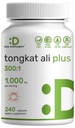 Extrait de Tongkat Ali 300:1 avec de l'herbe de chèvre horny 1 100mg – La racine d'Eurycoma Longifolia Indonésienne – Supplément à base de plantes pour l'énergie