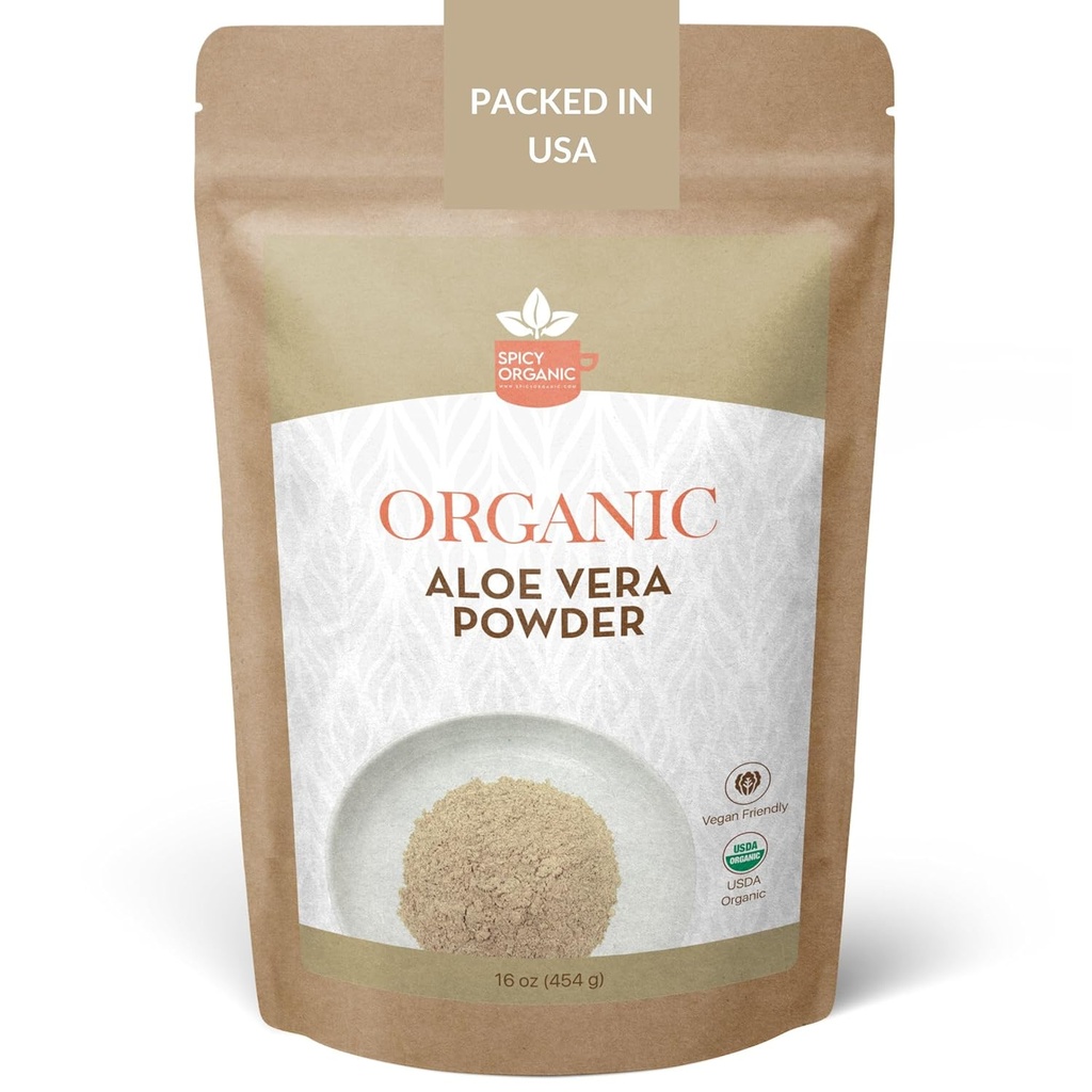 Bio Aloe Vera Pulver für Haut und Haar – 8 Unzen - Aloe Barbadensis - Nourishing Face Mask for Natural Beauty, USDA Certified Organic & Non-GMO