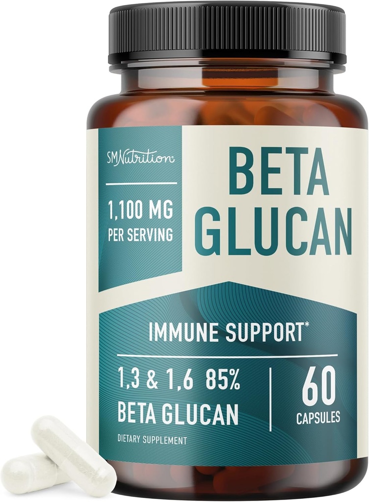 Bêta Glucan Supplément 1100mg pour l'immunité, la peau et le soutien Gut.