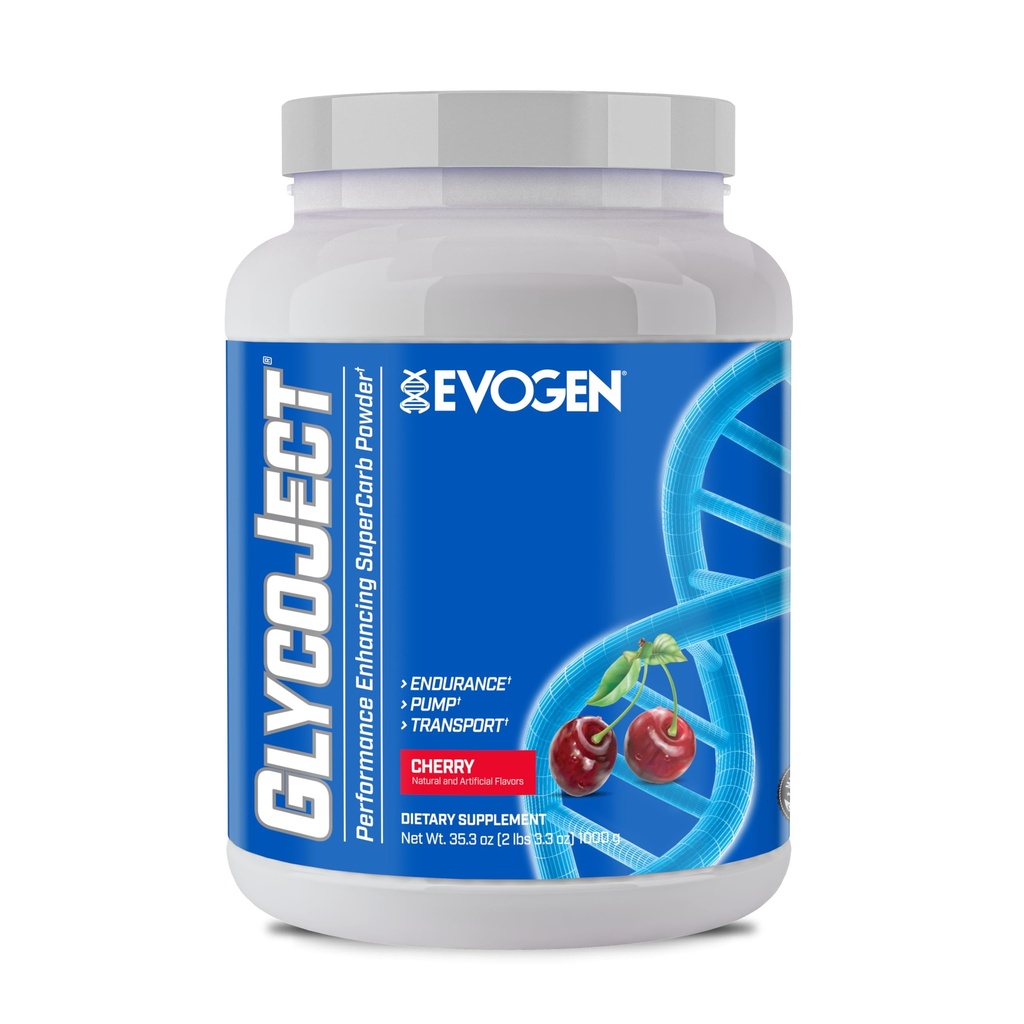 Evogen GlycoJect - Super-Karb-Pulver | Schnelle Absorption für PreWorkout | Kohlenhydrat-Pulver für Endurance | Post-Workout oder Pre Workout-Pulver für Männer & Frauen | Kirsche | 37 Servierungen
