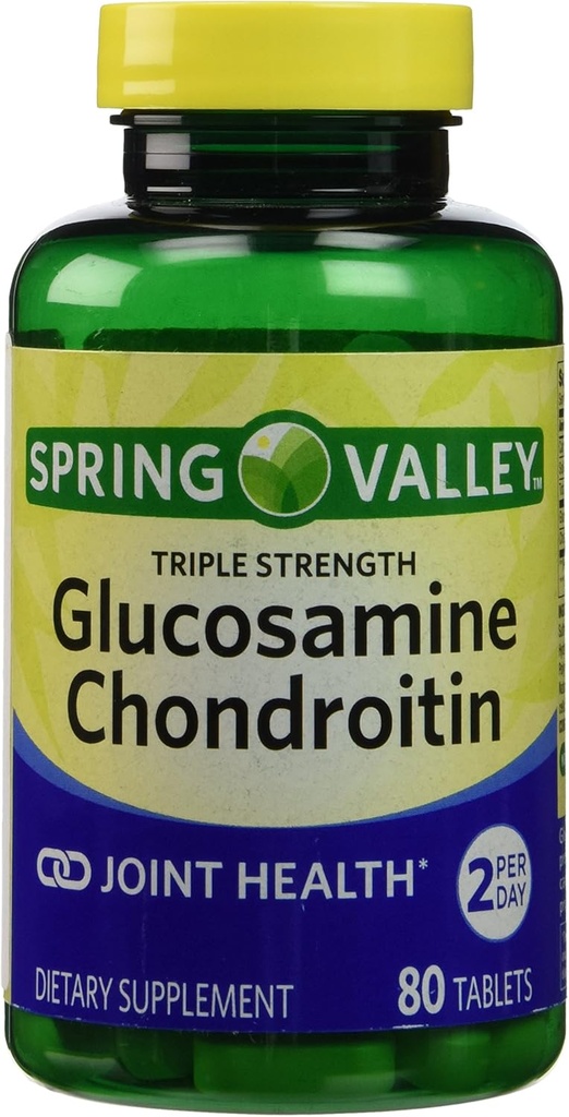 Spring Valley - Glucosamine Chondroitin, Triple Strength, 80 Tabletten