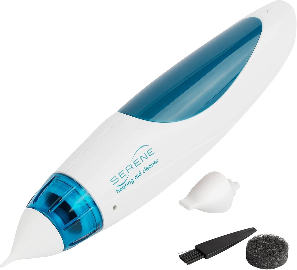 Serene Innovations Hörgerät Reinigungs-Kit für Earwax-Entfernung – Hörgerät-Reiniger läuft auf 4 AA-Batterien zu reinigen Hörgeräteröhren, Earbuds, In-Ear Monitore, &amp; mehr – Ear Wax Suction Vacuum