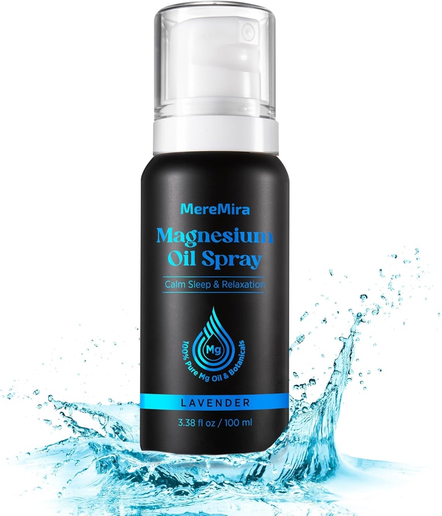 Vaporisateur d'huile de magnésium pour le corps et les pieds: Chlorure de magnésium topique avec huile de lavande naturelle