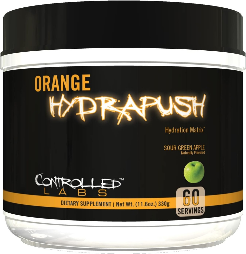KONTROLLED LABS Orange HydraPush Elektrolytpulver, 60 Portionen - Advanced Hydrating Recovery - Coconut Water & Taurine - Boost Energy & Erhöhen Endurance (Sour Green Apple)