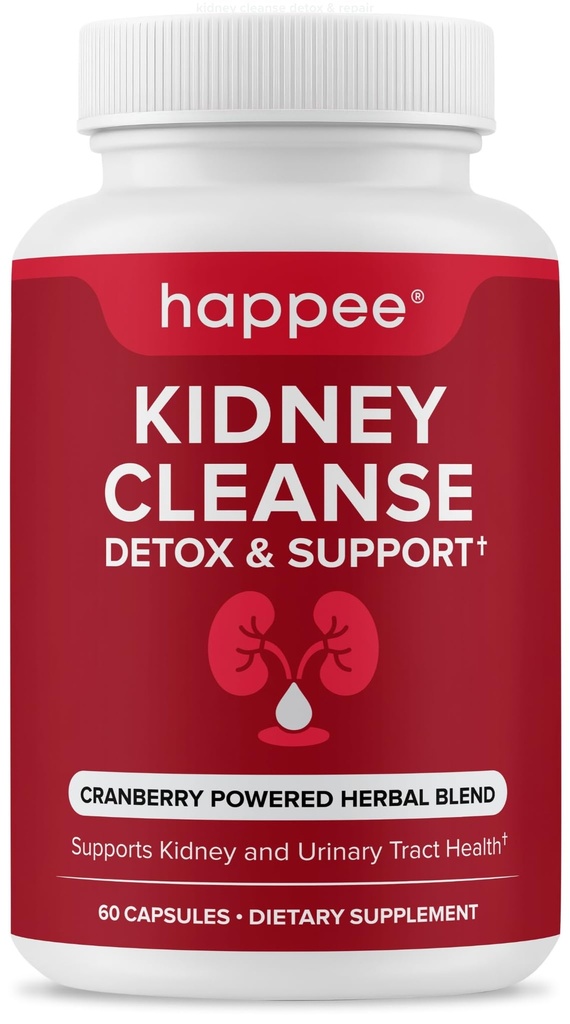 Kidney Cleanse Detox & Repair Formula – Natural Kidney Support Supplement mit Cranberry Extract & 21 Kräuter für Nieren, Blase, & Urinary Tract Health – Flush Toxins & Restore Health - 60 Kapseln