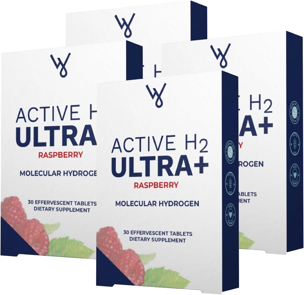 Aktive H2 Ultra+ Wasserstoff Wasser Tablette, Natürliche Himbeere. Optimieren Sie Gesundheit, Unterstützung Immunität und Balance Antioxidantien mit Vorteilen von molekularem Wasserstoff 240 Servierungen