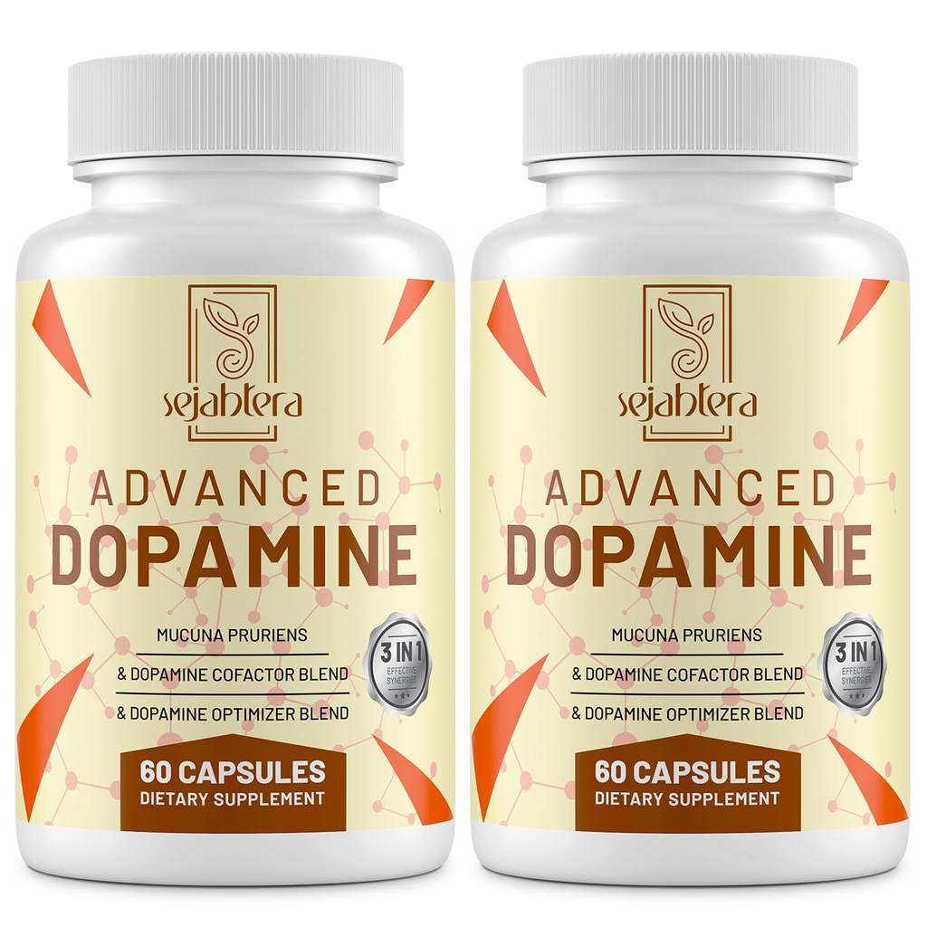 Supplément à la dopamine-Mucuna Pruriens Extrait de graines, Vitamines primaires, minéraux et extraits naturels de plantes pour stimuler mentale, clarté, focus-120 Capsules