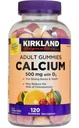 Kirkland Signatur Kaubares Kalzium mit Vitamin D3 Adult Gummis, 120 ct x 1 Flasche