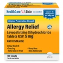 HealthCareAisle Allergy Relief - Levocetirizine Dihydrochlorid Tabletten USP, 5 mg, 160 Tabletten, Original Prescription Strength Allergy Medication, 24-Stunden-Relief, 80 Count (Pack von 2)