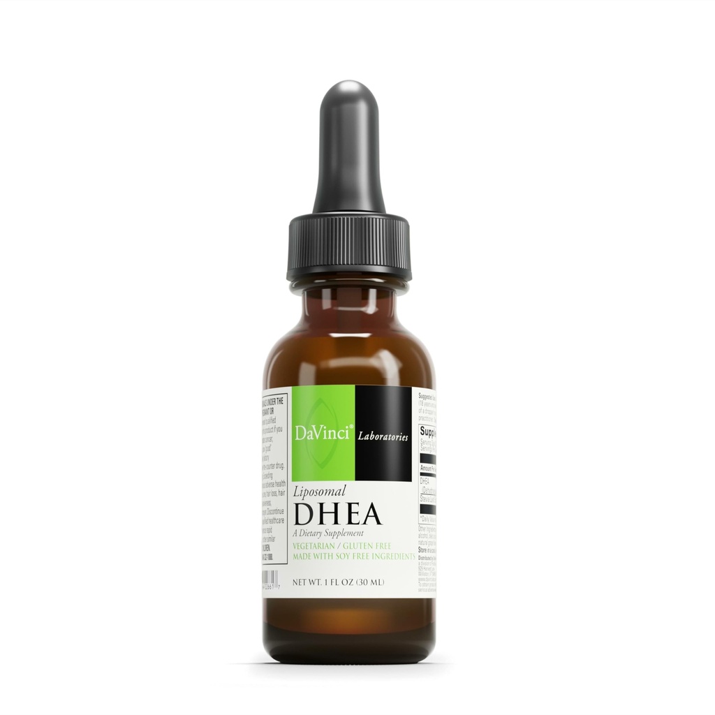 DAVINCI Labs DHEA liposomique - Supplément alimentaire liquide pour soutenir le système immunitaire, la santé thyroïde et les niveaux d'hormones sains* - avec DHEA (Déhydroépiandrostérone) et extrait de Stevia Leaf - 30 ml
