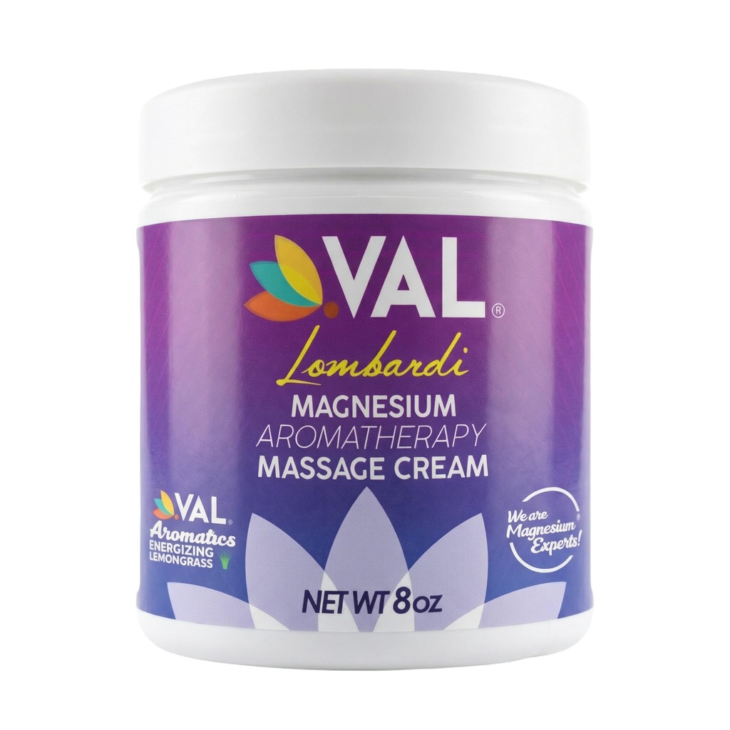 VAL Magnesium Aromatherapie Massage Creme 8oz | Zechstein Magnesium + MSM + Bio Öle | Fast Absorbing | Non-Greasy | Joint & Muskel Relief | Paraben-Free | Made in USA