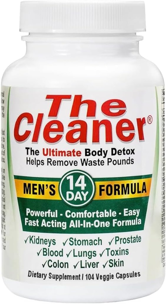CenturySystemsBrand The Cleaner Men's 14 Day Formula Supplement | 104 Vegetarische Kapseln | Unterstützung Verdauungsgesundheit, Leistungsstark, komfortabel