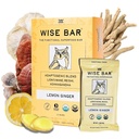 Barre Adaptogène Sage Bars de nutrition des champignons avec Reishi, Lions Mane & Ashwagandha, Snacks sans végétalien et sans gluten biologique pour le focus naturel, l'énergie et le soutien immunitaire, Lemon Ginger Flavor, 12 comtes