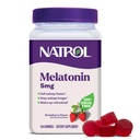 Natrol 5mg Mélatonine Gommies, Soutien du sommeil pour les adultes, Suppléments de mélatonine pour dormir, 140 Gommies aromatisées aux fraises, 70 jours d'approvisionnement
