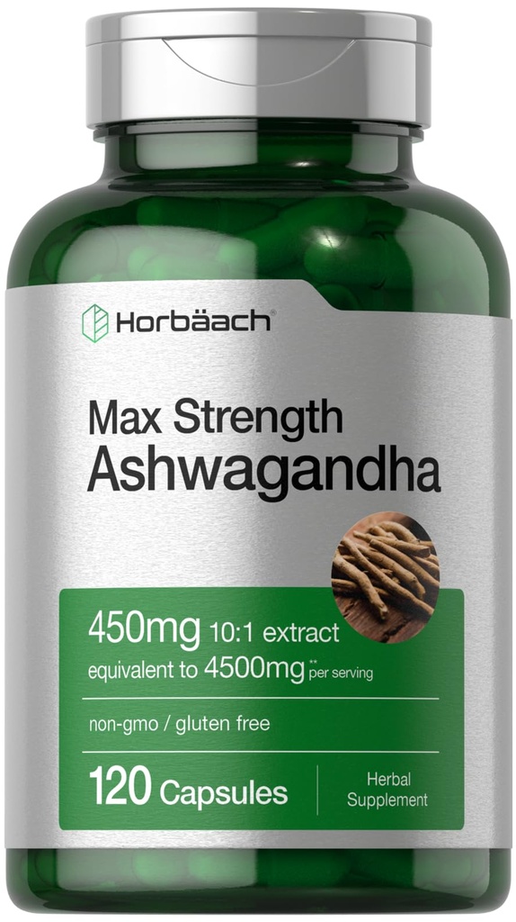Supplément Horbäach Ashwagandha (en anglais seulement) Max Strength (en anglais seulement) 120 Capsules