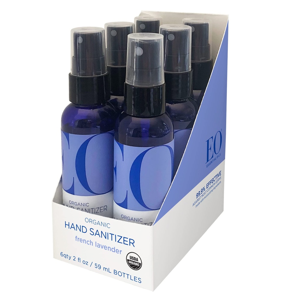 EO Organic Hand Sanitizer Spray: Französisch Lavender, 2 Unze, 6 Count