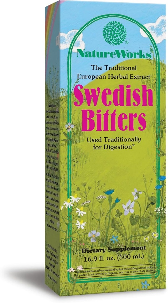 Nature's Way NatureWorks Swedish Bitters, extrait traditionnel européen à base de plantes utilisé pour la digestion, 16.9 Fluid Ounce