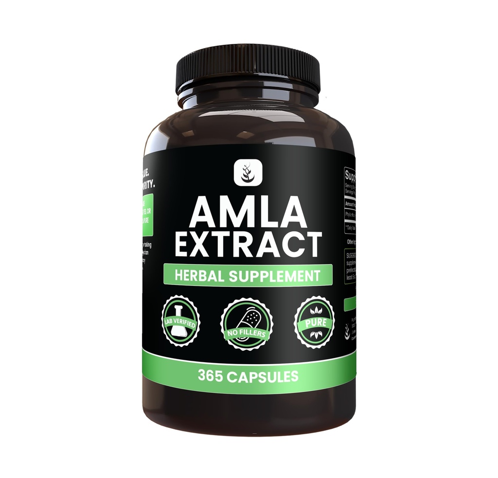 PURE ORIGINAL INGREDIENTS Amla Extract (365 Kapseln) Kein Magnesium oder Reisfüller, Immer rein, Lab Verifiziert