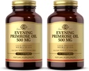 Solgar Evening Primrose Oil 500 mg - 180 Softgels, Paket von 2 - Kalt gepresste Quelle von GLA - Glutenfrei, Dairy Free - 360 Total Servings